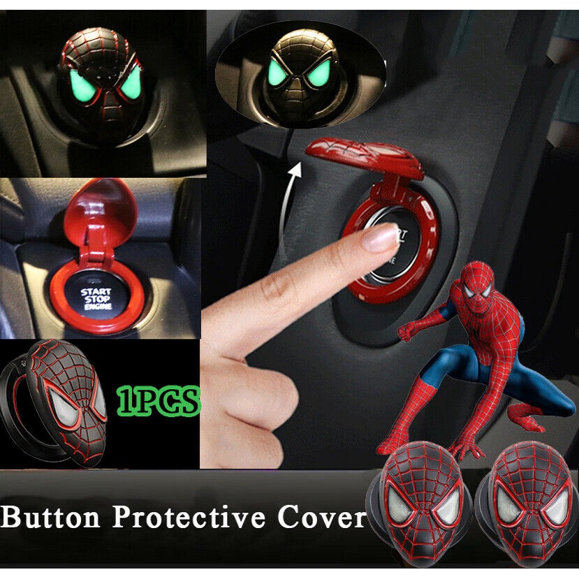 Spider Man Car Interior Engine Ignition Shield Start Stop Push