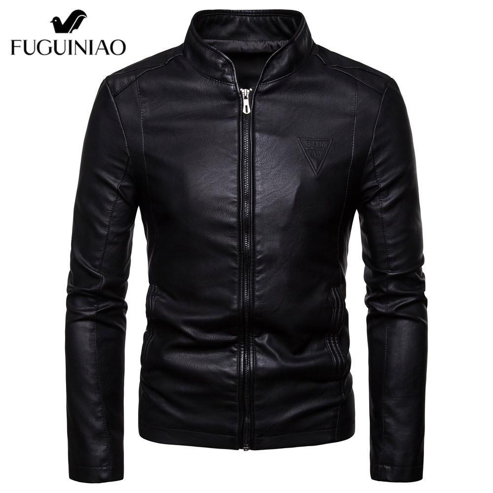 Fuguiniao/FGN 2022 Men Leather Jackets Autumn New Men's Korean Style ...