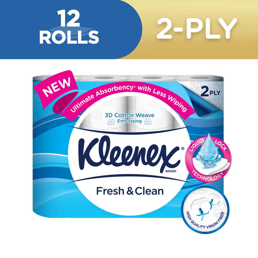Kleenex Fresh and Clean Bathroom Tissue - 12 Rolls | Shopee Philippines