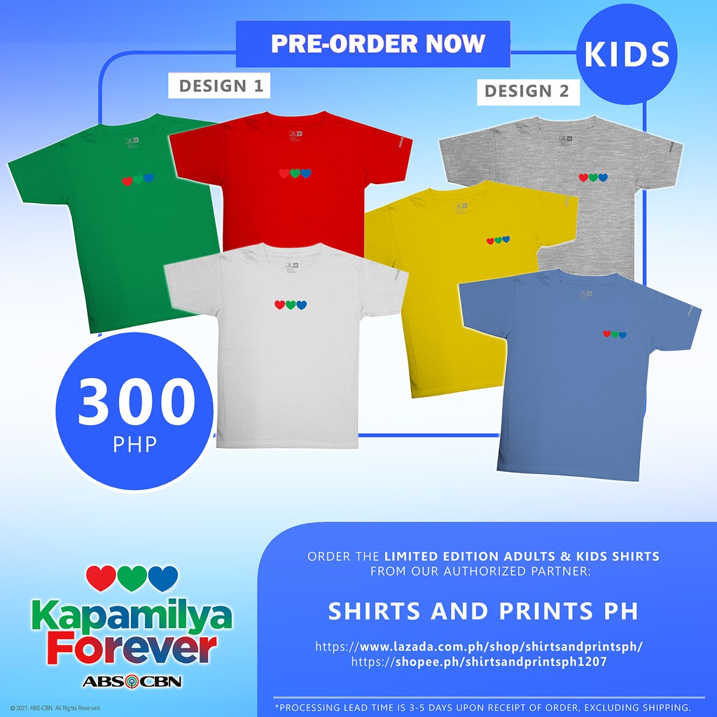 The Official Licensed ABSCBN Kapamilya Forever Shirt KIDS DESIGN 01 Shopee Philippines