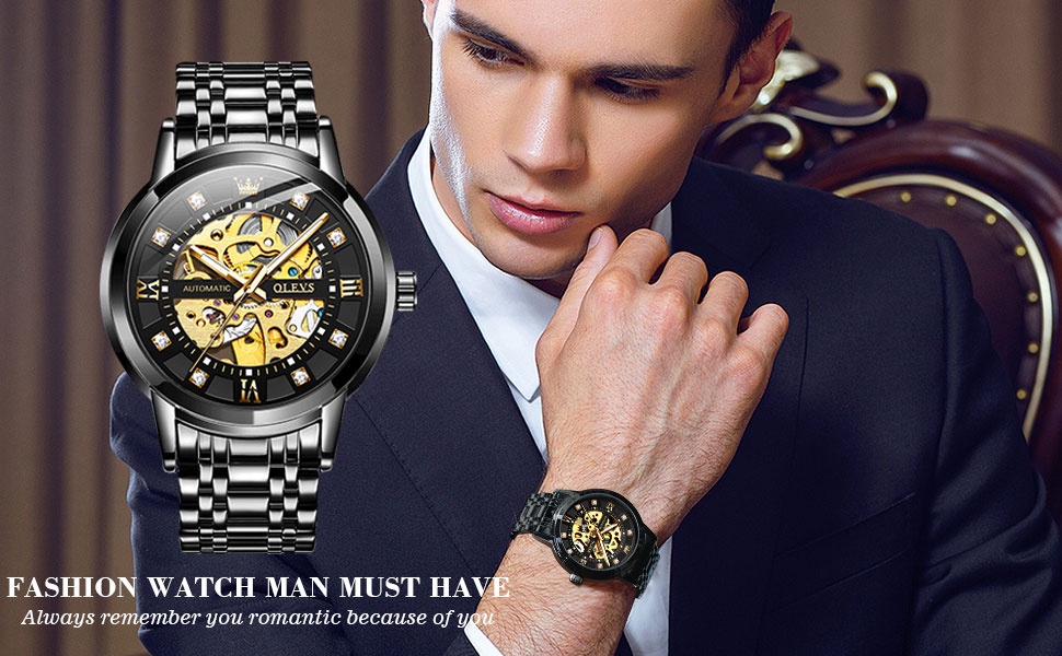 OLEVS Men's Watch Automatic Authentic Business Waterproof Mechanical