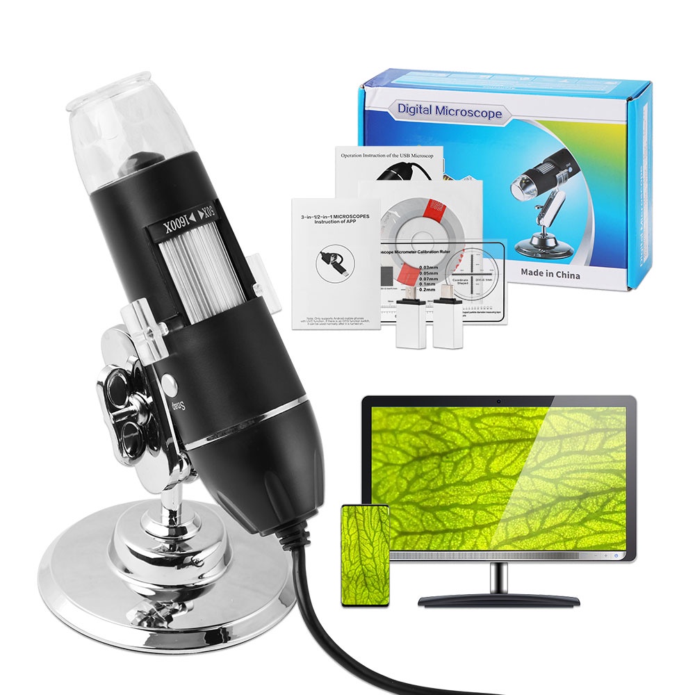 Microscope 1600X Handheld Portable LED Digital Microscope USB Interface