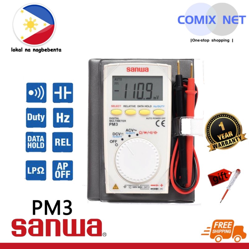 SANWA PM3 Digital Multimeters Pocket Type AC/DC Voltmeter Resistance