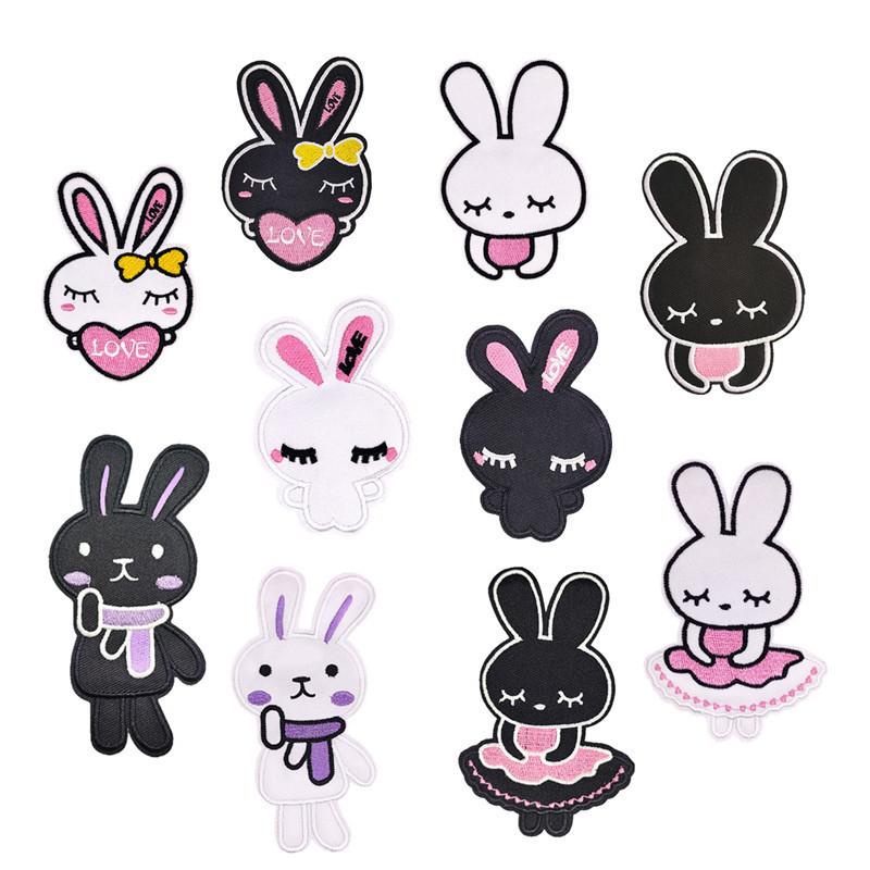 Computer emboridery label processing customized cartoon animal rabbit ...