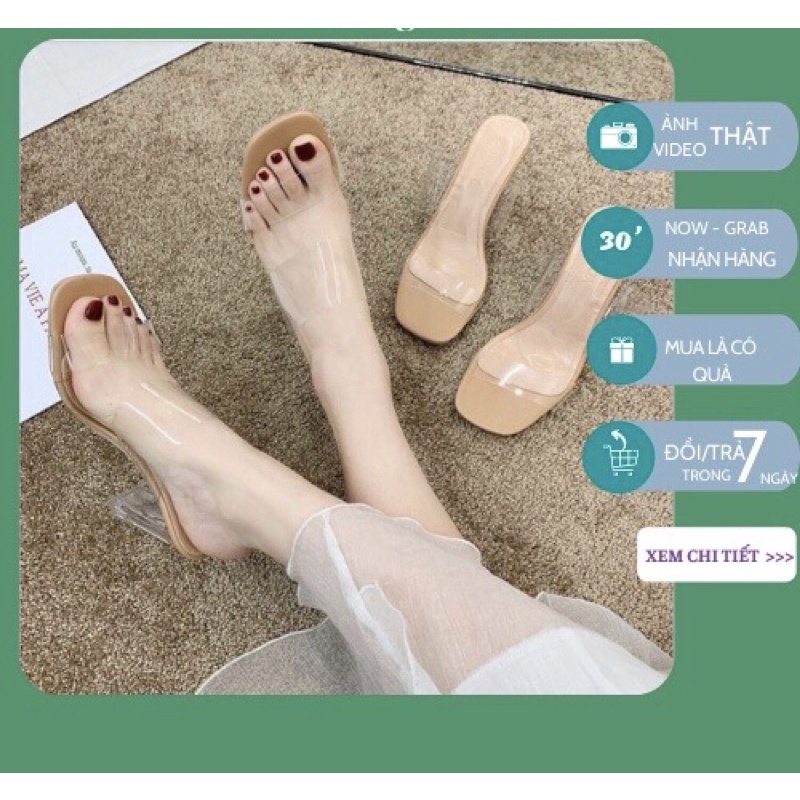 Women's 7-inch clogs with 2 inner straps on the feet, elegant and ...