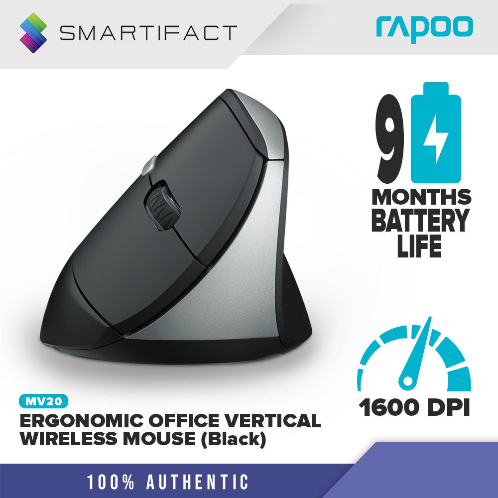 [NEW ARRIVAL] Rapoo MV20 Vertical Wireless Mouse Optical Mouse with ...