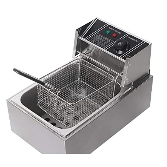 220V Stainless Steel Frying Machine Electric Deep Fryer | Shopee ...