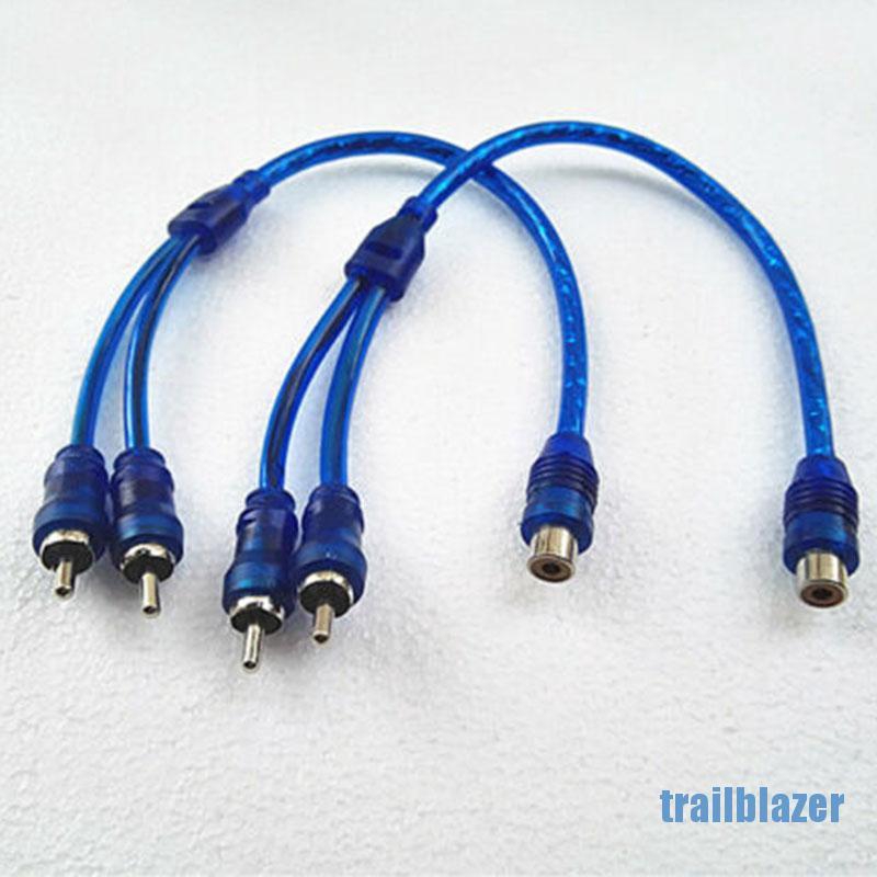Rca Splitter 1 Female To 2 Male 2pcs RCA Y Splitter Audio Jack Cable Adapter 1 Female To 2 Male Connector Blue E Rca Y Cable - Foto 6