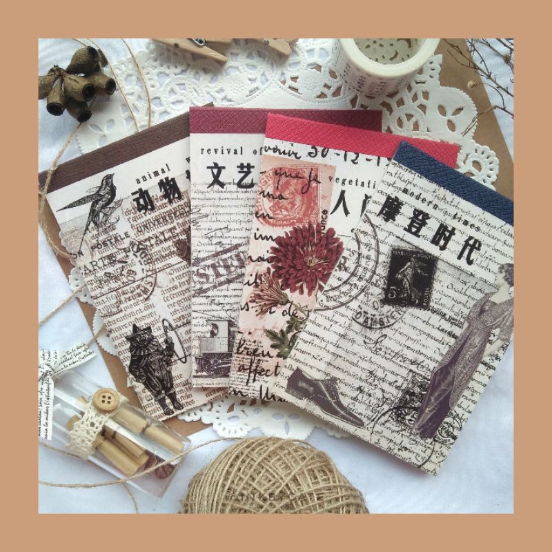 20 Pages Vintage Sticker Notebook | Shopee Philippines
