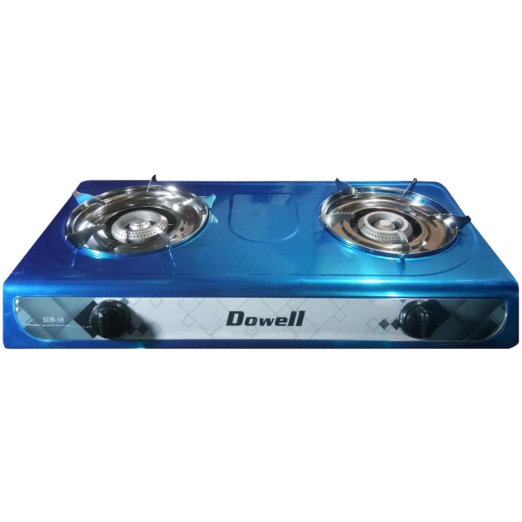 Dowell Gas Stove Double Burner Stainless Body Automatic Ignition Switch