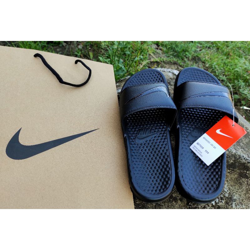 High Quality Nike Benassi Black with Paper Bag Shopee Philippines