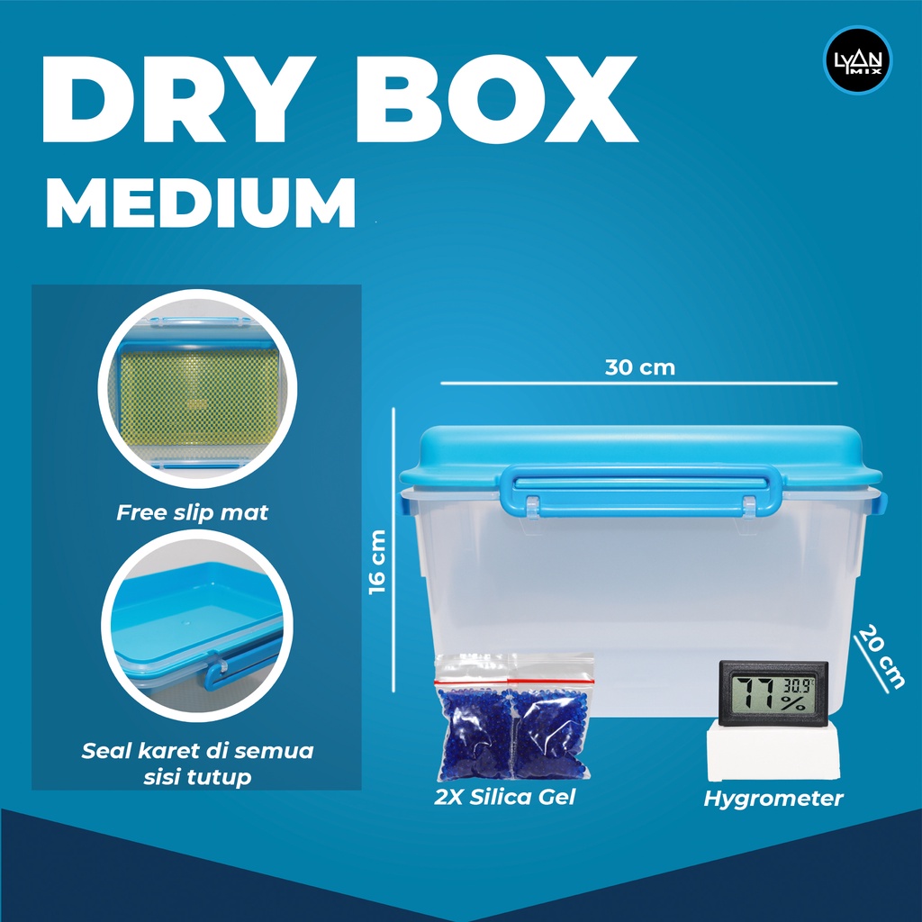 Drybox Dry box MEDIUM silica gel hygrometer DSLR Mirrorless Lens