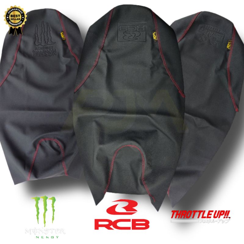 Anti-slip Racing Seat Leather Embossed RCB MONSTER Logo (PCX VARIO NMAX ...