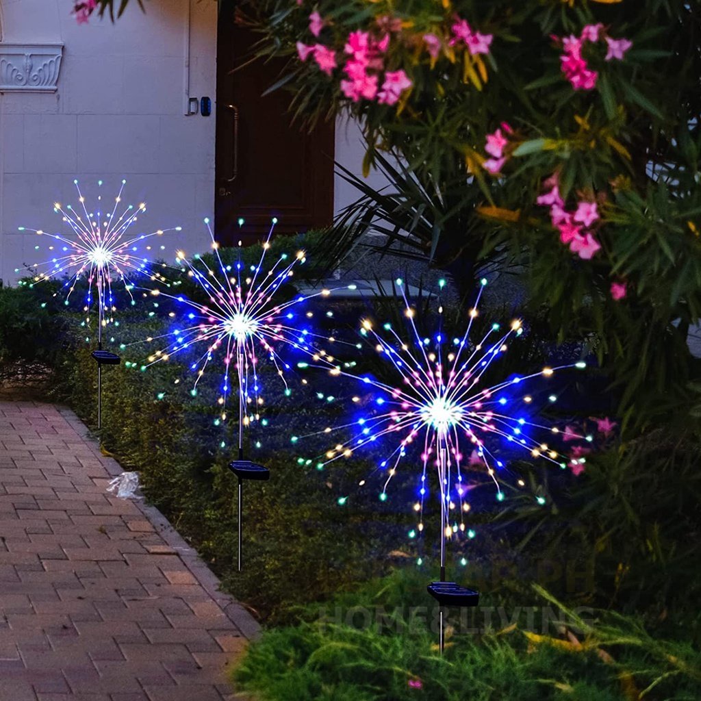 Solar Garden Lights Outdoor Waterproof LED Firework Lamps for Fowerbed ...