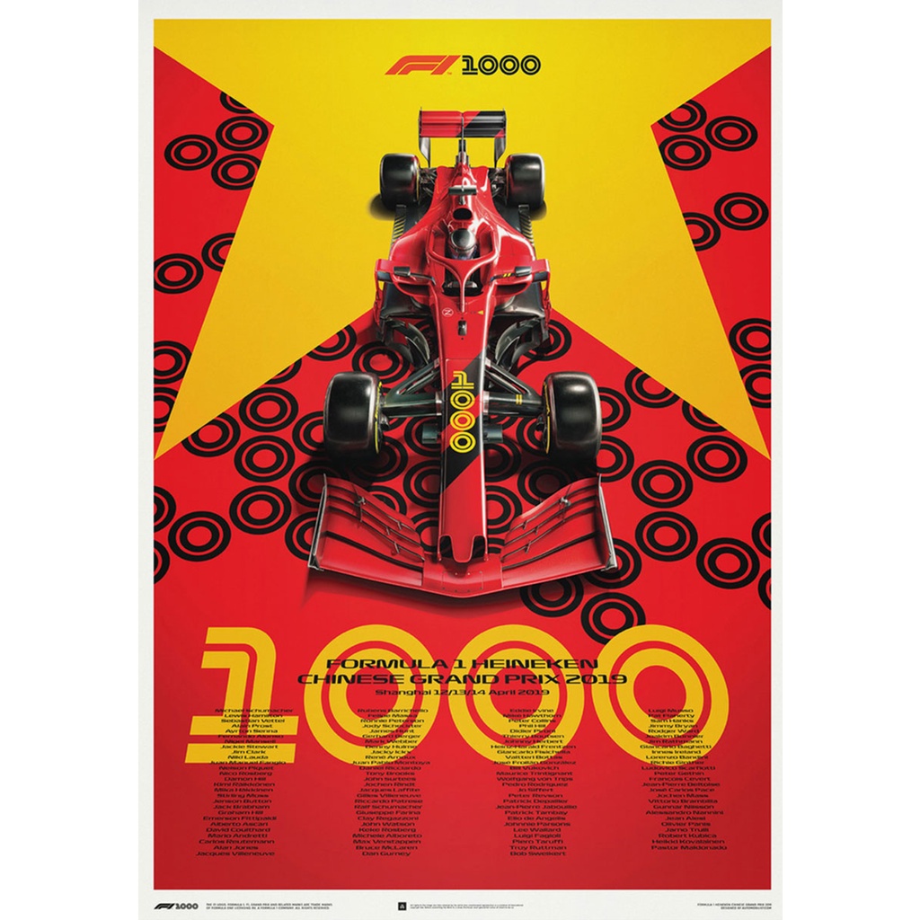 Wallpaper Wall Decor Poster Formula 1 Decades-1950-2000s Race Car Racer ...