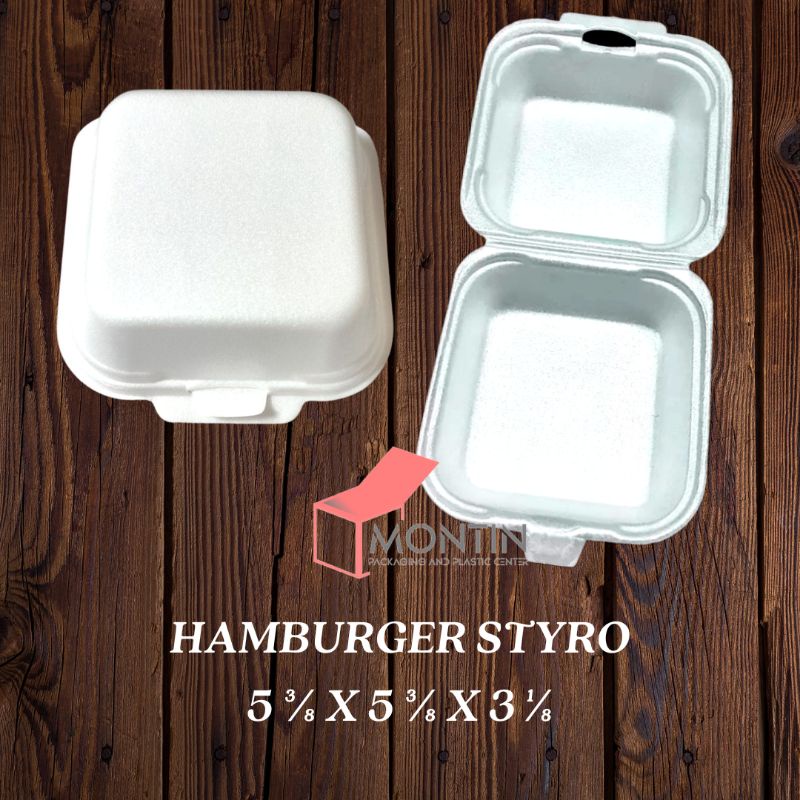 Hamburger Burger Box Styro (50pcs per pack) | Shopee Philippines