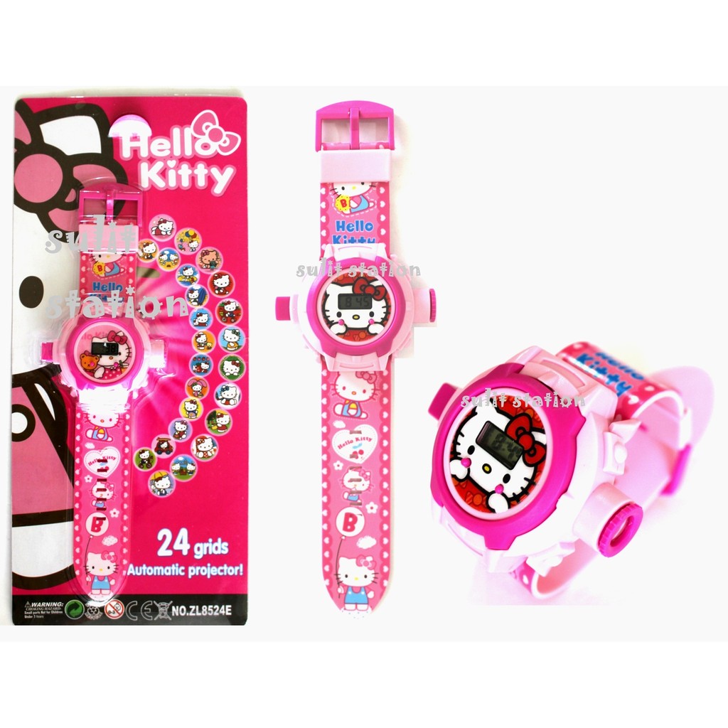 HELLO KITTY LED LIGHTED PROJECTOR KIDS DIGITAL WATCH with 24 grids watches Shopee Philippines