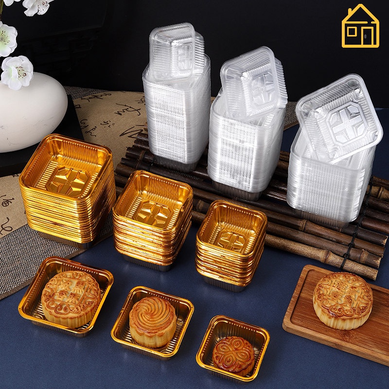 100Pcs Food Grade Pet Material Mooncake Plastic Inner Tray/ Egg Yolk Crisp Cake Hold Plastic