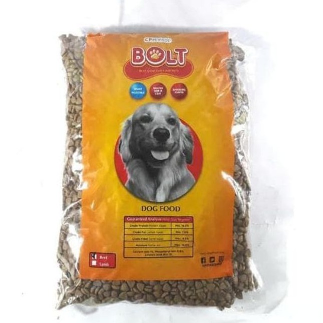 Bolt Dog Food Beef 1Kg Food For All Adult Dog Breeds Beef Flavor REPACK ...