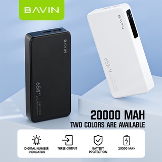 BAVIN PC036 20000mAh 65W PD Powerbank Type-C & USB Input Output High ...