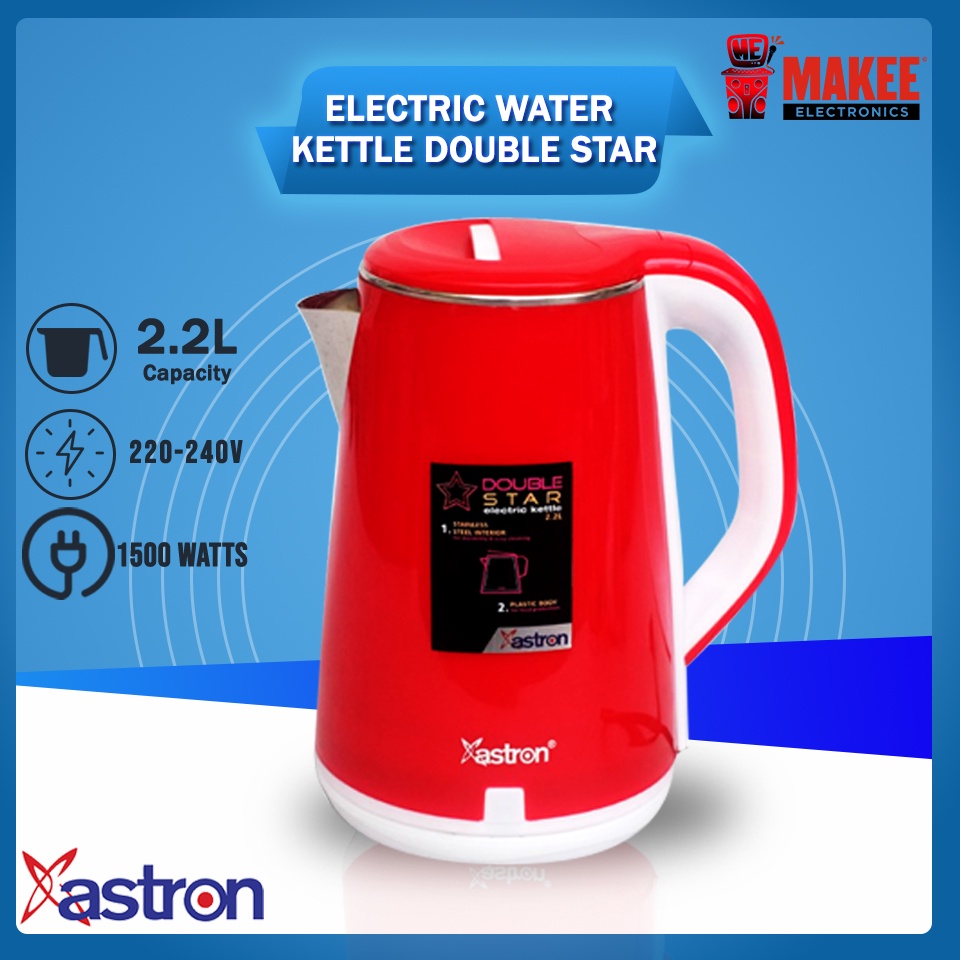 Astron Double Star Double Layer Electric Kettle 22l Blue 1500w Shopee Philippines