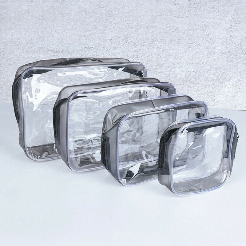 Travel Transparent Cosmetic Bag PVC Zipper Clear waterproof Makeup Bags ...