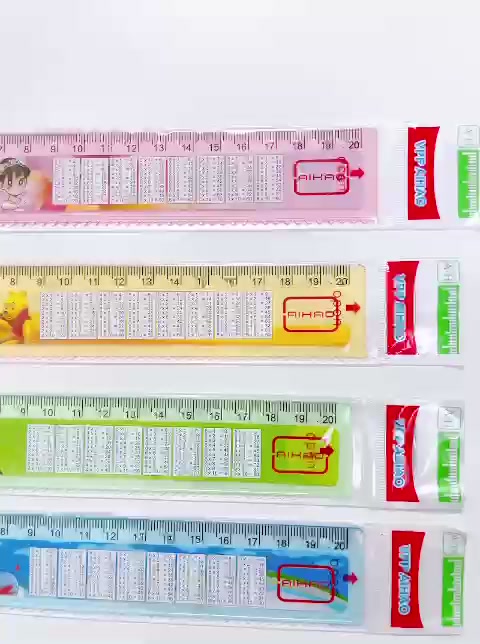Set of 2 cute cartoon rulers with convenient multiplication table ...