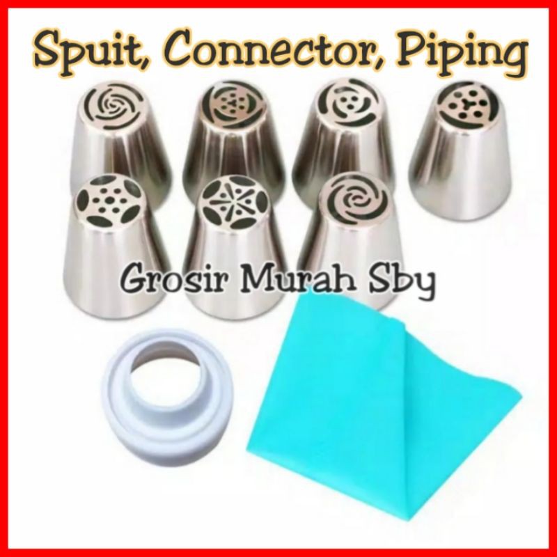 Russian Syringe 9 in 1 Syringe connector piping bag Cake Decorating