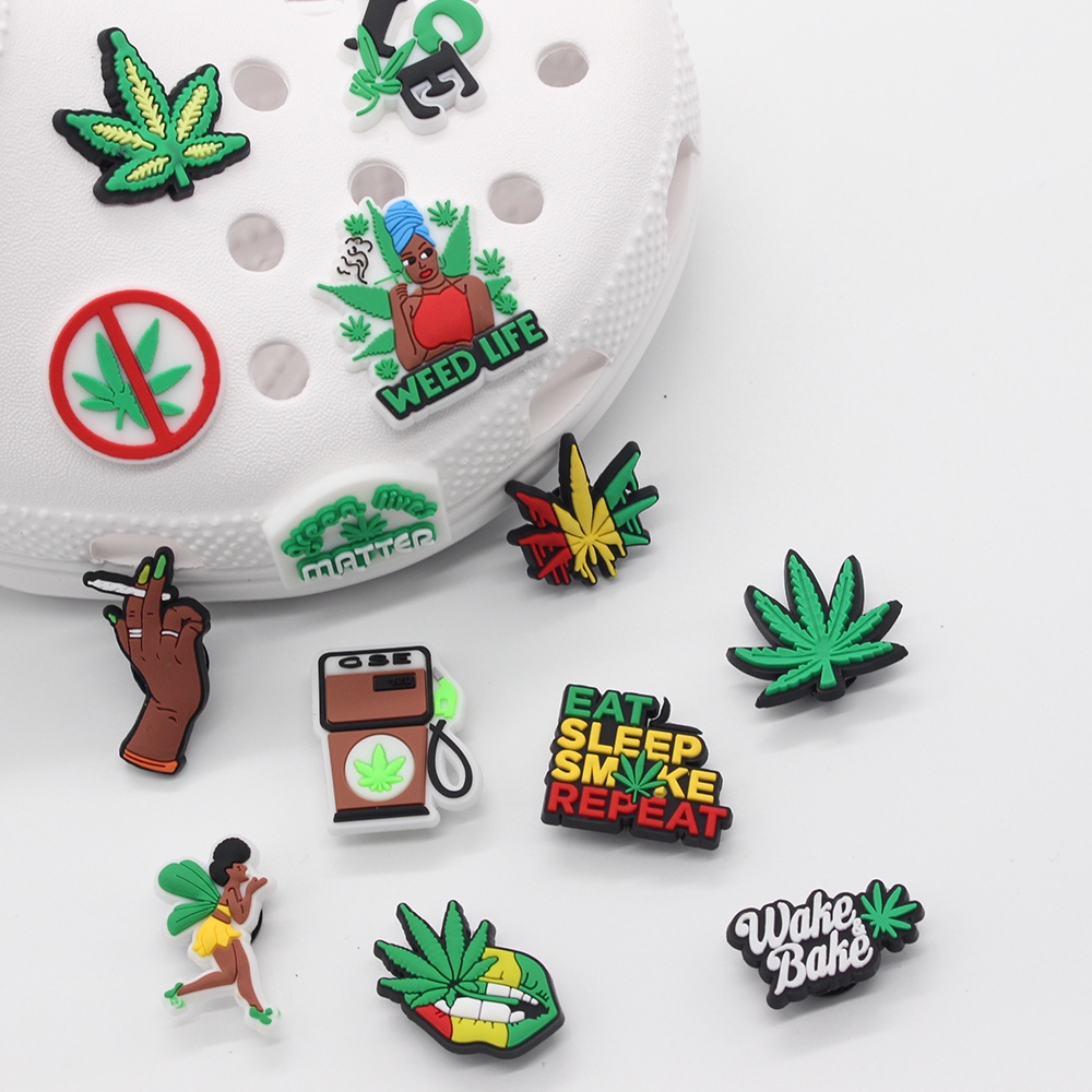 Shoe Charms weed leaf Crocs Charms Aceessories Jibbitz set For crocs