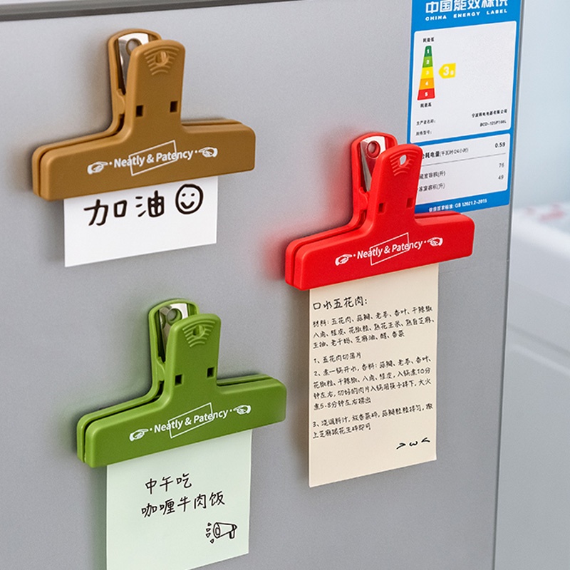 Creative Solid Color Plastic Note Clip with Magnetic Suction Student ...
