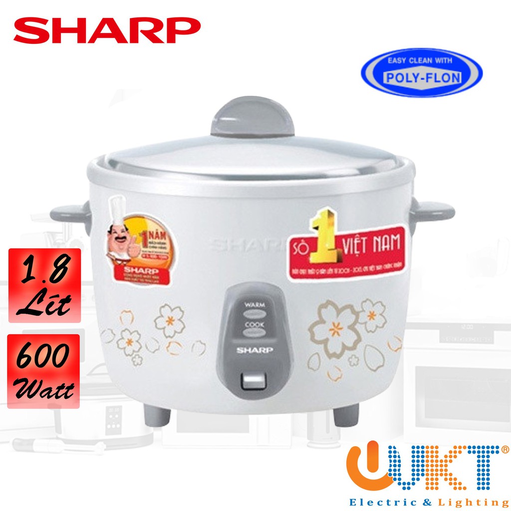 Sharp KSH-218V 1.8 Liter removable lid rice cooker - Genuine product ...