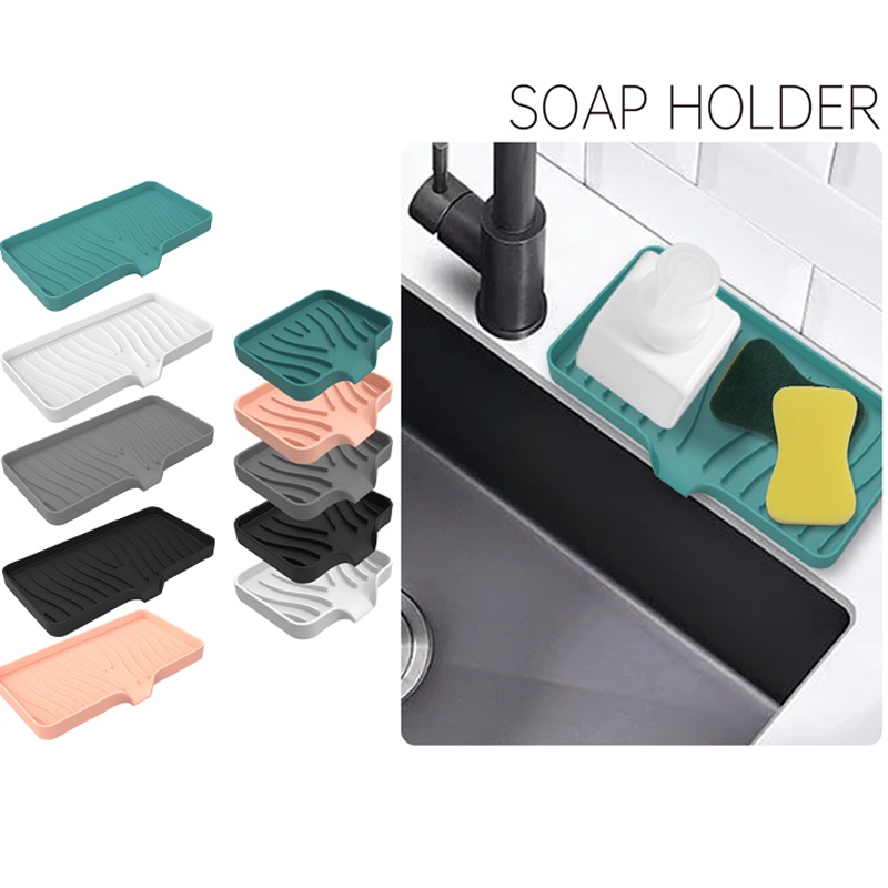 Silicone Soap Dish Tray with Drainage Mouth Sink Soap Storage Draining
