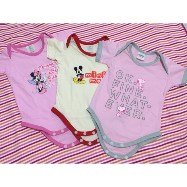 3 pcs Disney & Peanuts Onesies for Girls (preloved) Shopee Philippines