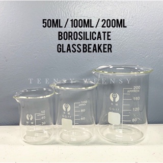 3Pcs 100ml 150ml 250ml Beaker Set Graduated Borosilicate Glass