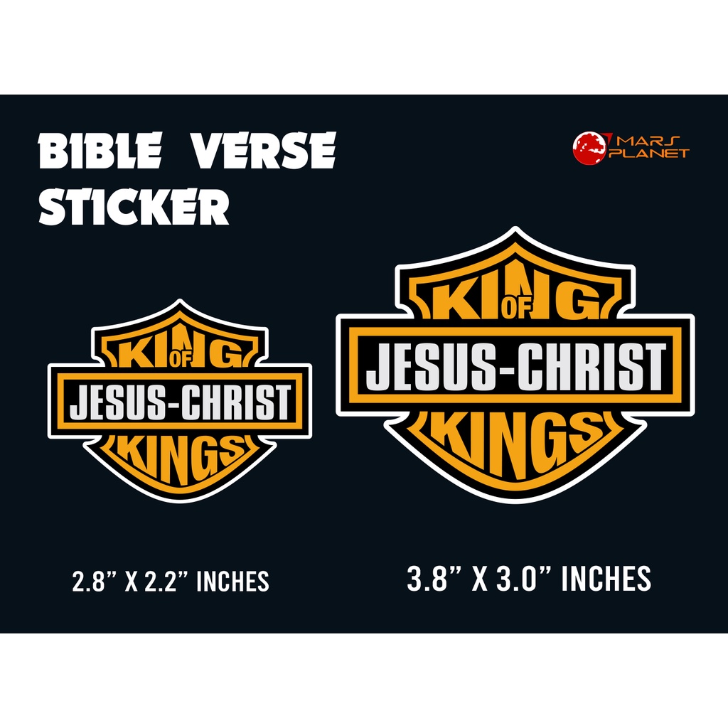 King of Kings Jesus Christ Bible Verse Sticker For All Motorcycle Car