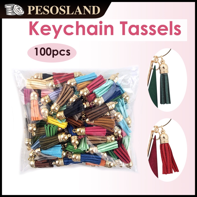 100PCS Keychain Tassels Leather Tassel Jewely Tassel For Keychain DIY