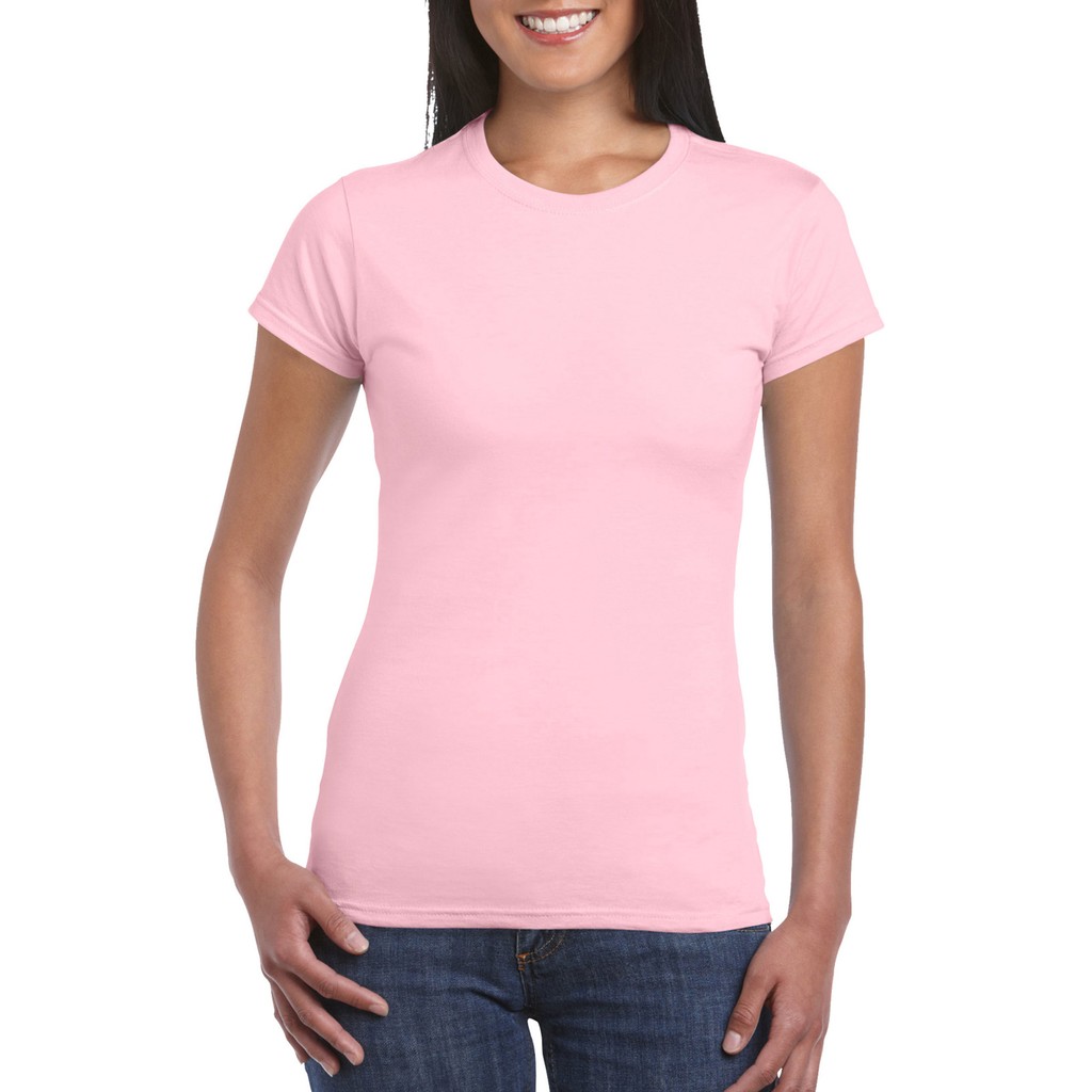 Gildan Premium Cotton Ladies' T-Shirt (Light Pink) | Shopee Philippines