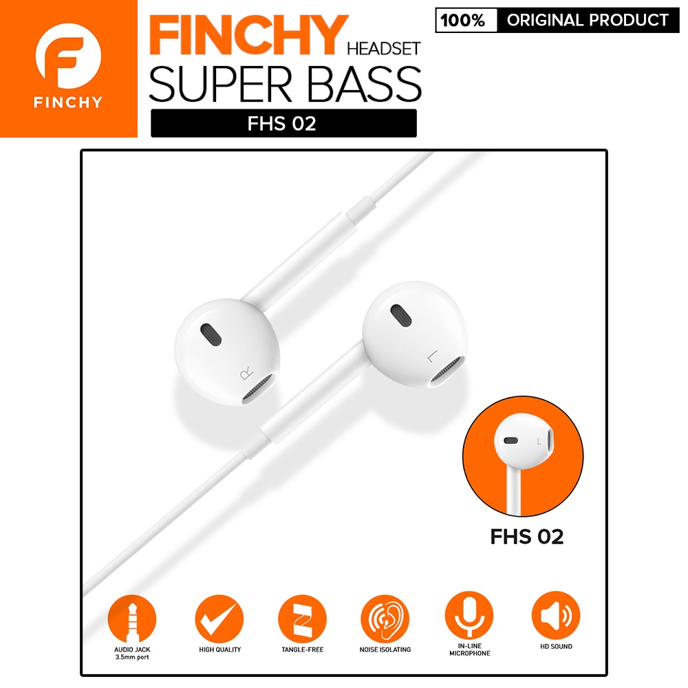 Finchy Wired Headset super bass FHS01 FHS02 Audio Jack 3.5mm Promo ...