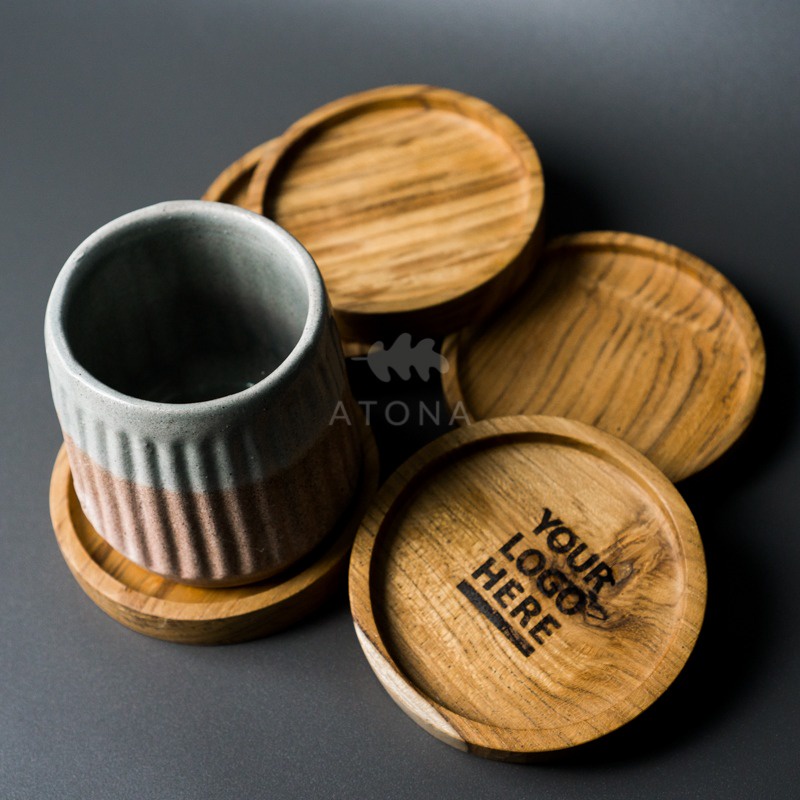 KAYU Coaster / Signing Teak Wood Glass Shopee Philippines