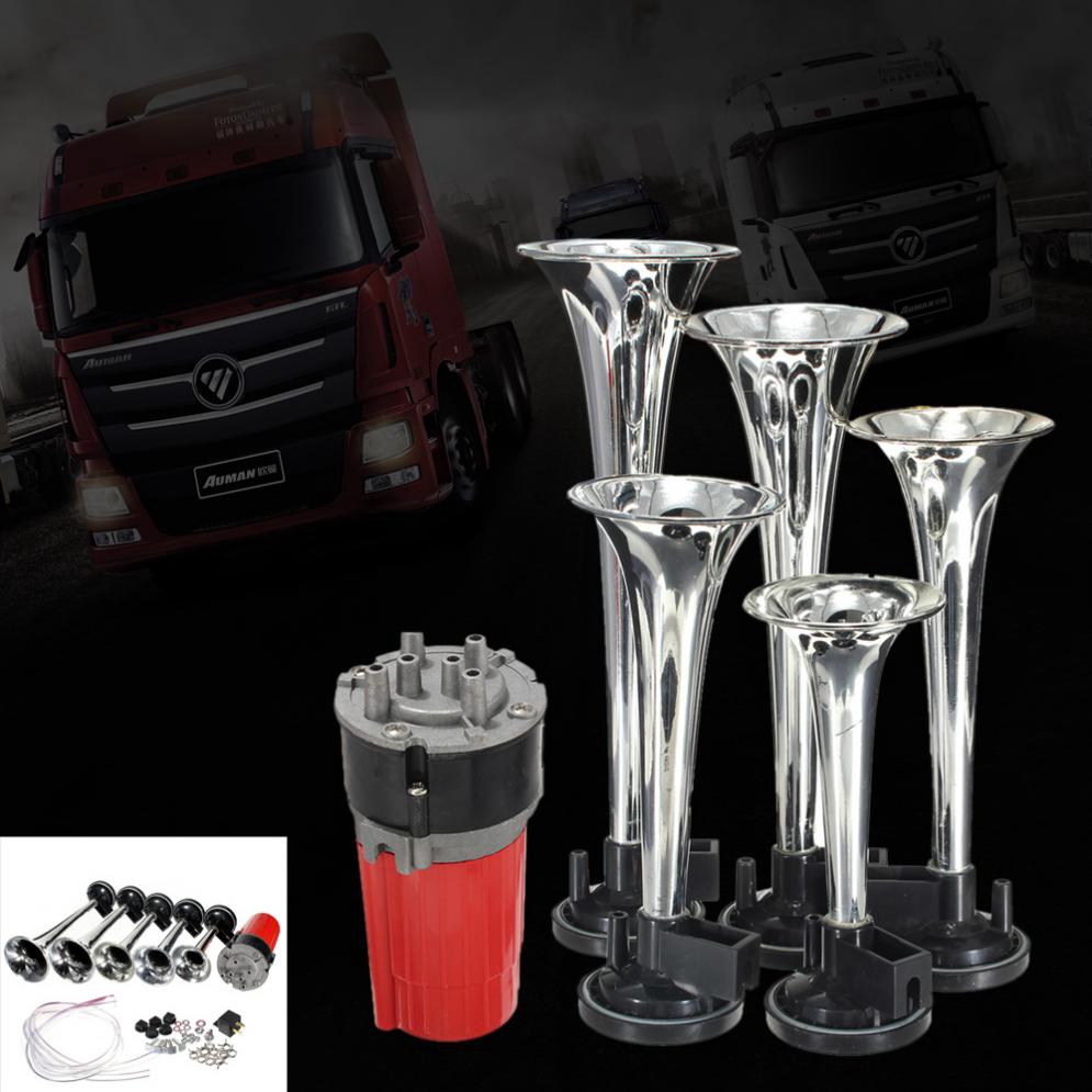 5pcs 125dB 12V Silver Musical Sound Air Horn with Compressor | Shopee ...