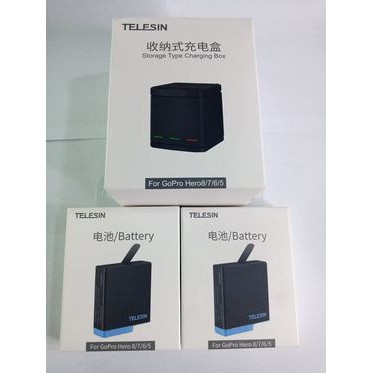Pack 3 Batteries + Chargeur Triple Pour GoPro Hero 5/6/7 Black - 1680 MAh, Charge Rapide Type-C - 14