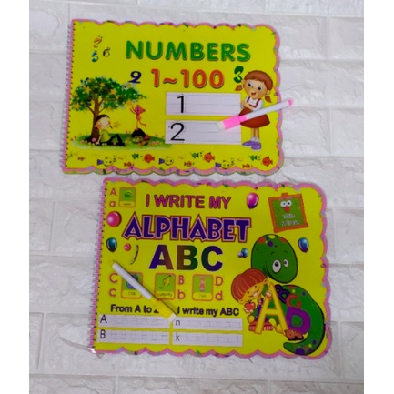 WIPE AND WRITE BOOK I Write My Alphabet Numbers With Pen | Shopee ...