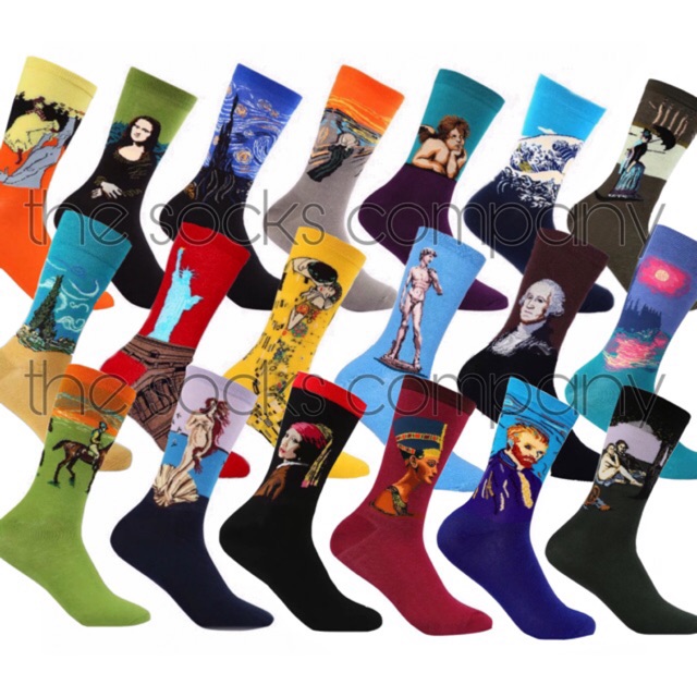 Korean Iconic Socks Unisex Mona Lisa Famous Paintings Art Gallery Men ...