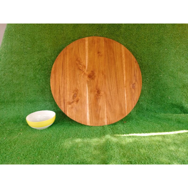 Round Wood Plate Teak Plank Interlocking Table Top Diy Crafter Make ...