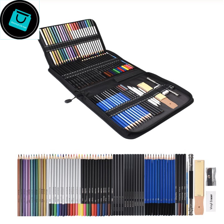 72 Piece Kit Sketch Pencils Artist Stationery Sketch Pensil Art Drawing ...