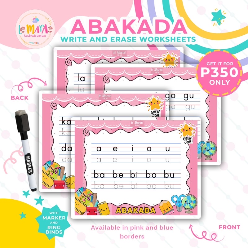 ABAKADA WRITING ABAKADA TRACING Laminated Tracing Worksheets Write And ...