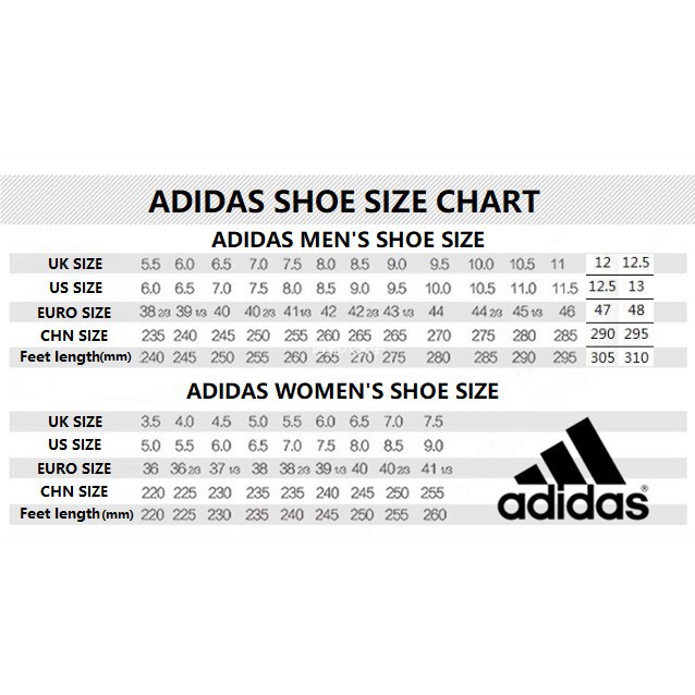 Adidas euro shoe size unhurt chart