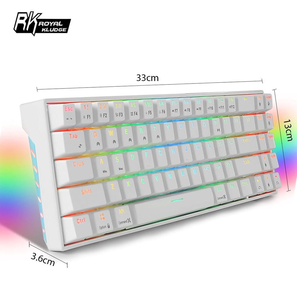 Royal Kludge RK71 70% Wireless Keyboard 71 Keys Hot-Swappable ...