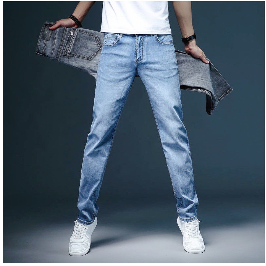 Men’s Light Blue Denim Jeans SkinnyCut KoreanFashion Men’s Pants ...