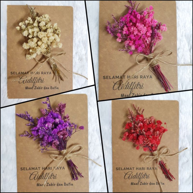 Kad Hari Raya [kad raya] [ Handmade Card] Dried flower Card | Shopee ...